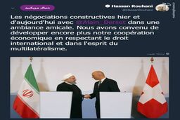 پست توییتر روحانی پس از سفر به برن 