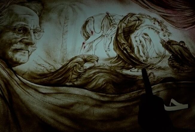 اجرای نقاشی شن تابلو عصر عاشورا 
